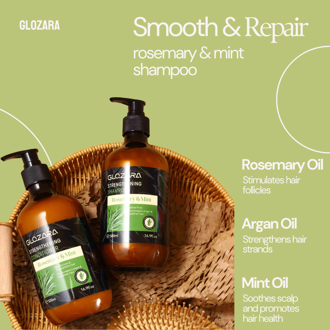 Private Label Hair Care Sulfate Free Hair Growth Rosemary Mint Strengthening Shampoo: Anti-Hair Loss Thinning for Men and Women