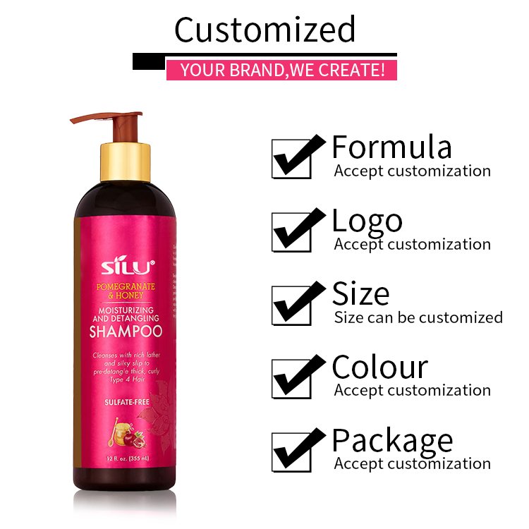 Wholesale Pomegranate & Honey Moisturizing and Detangling Repairing Hair Care shampoo and conditioner for Customized product