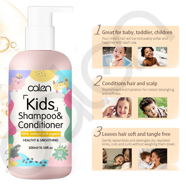 Oalen Wholesale Baby Hair Care 100% Natural Gentle for Cleaning Curls Kid Shampoo and Conditioner