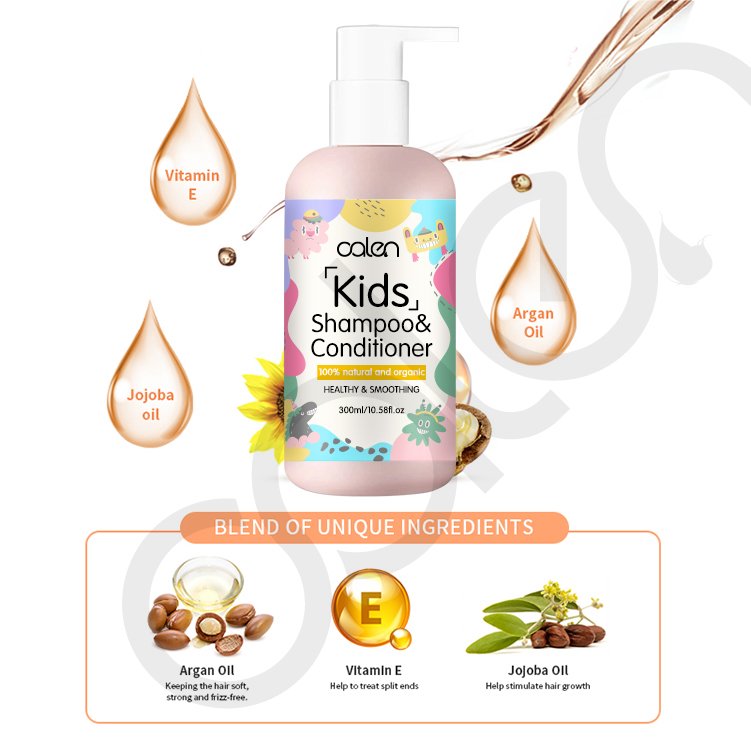 Oalen Wholesale Baby Hair Care 100% Natural Gentle for Cleaning Curls Kid Shampoo and Conditioner