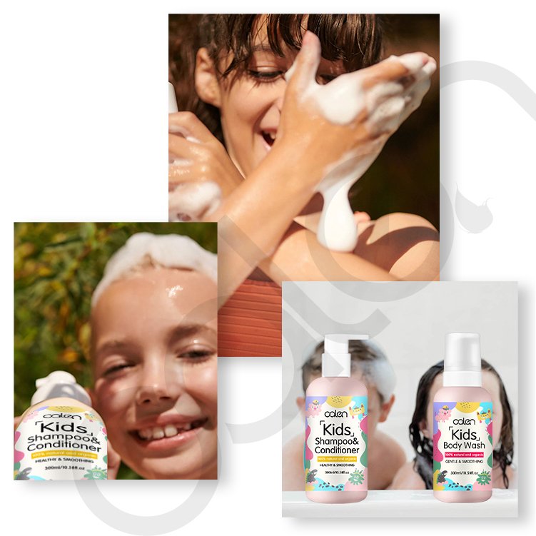 Oalen Wholesale Baby Hair Care 100% Natural Gentle for Cleaning Curls Kid Shampoo and Conditioner