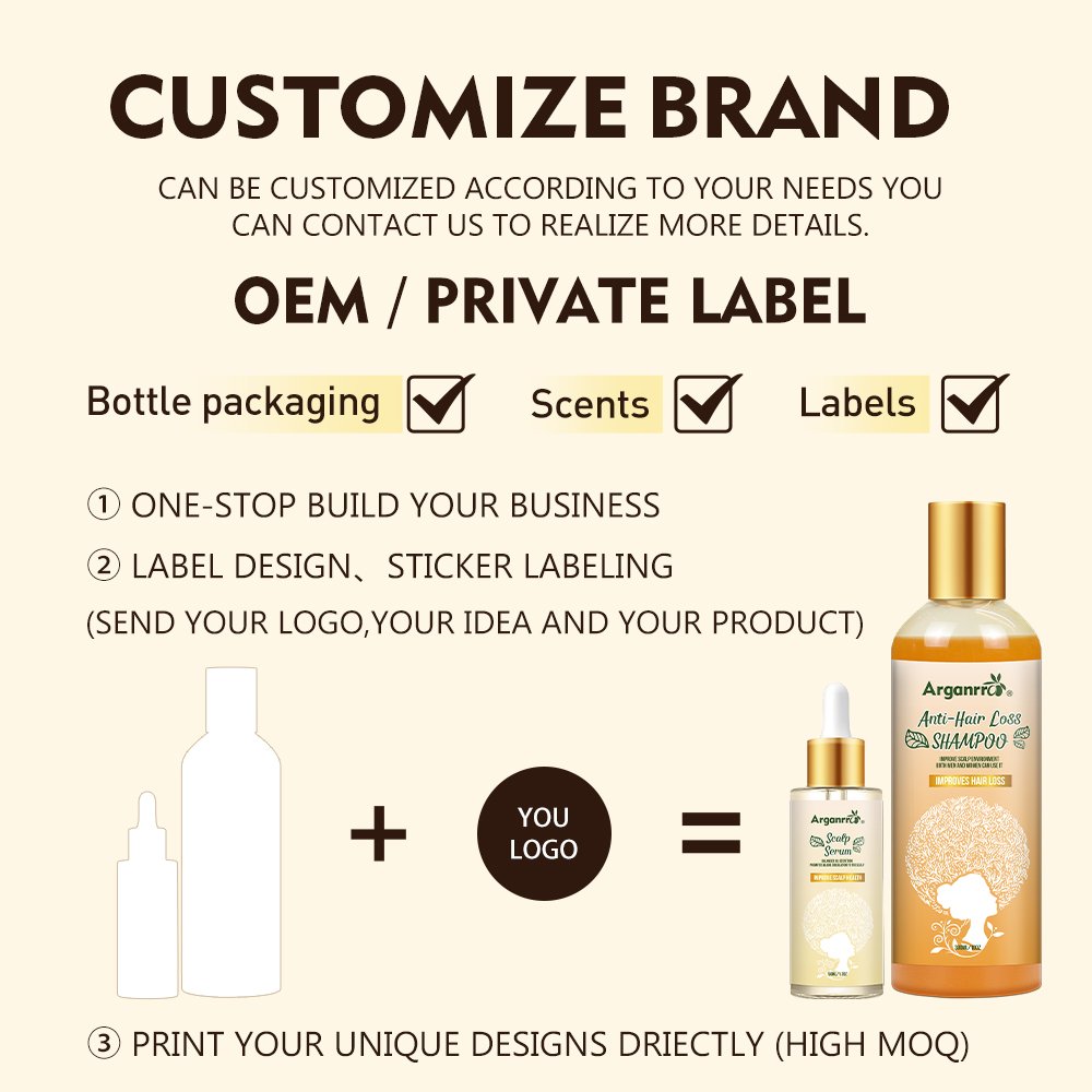 Private Label Organic natural hair care set anti loss hair shampoo and serum for Hair Growth Sulfate Free