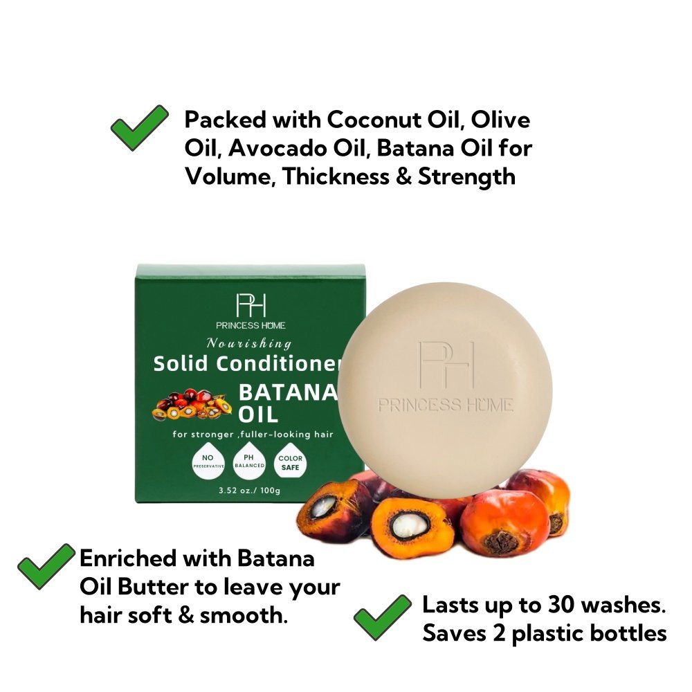 Batana Oil Hair Growth Shampoo & Conditioner Bar 100g Strengthening & Repairs Damaged Hair Care Set