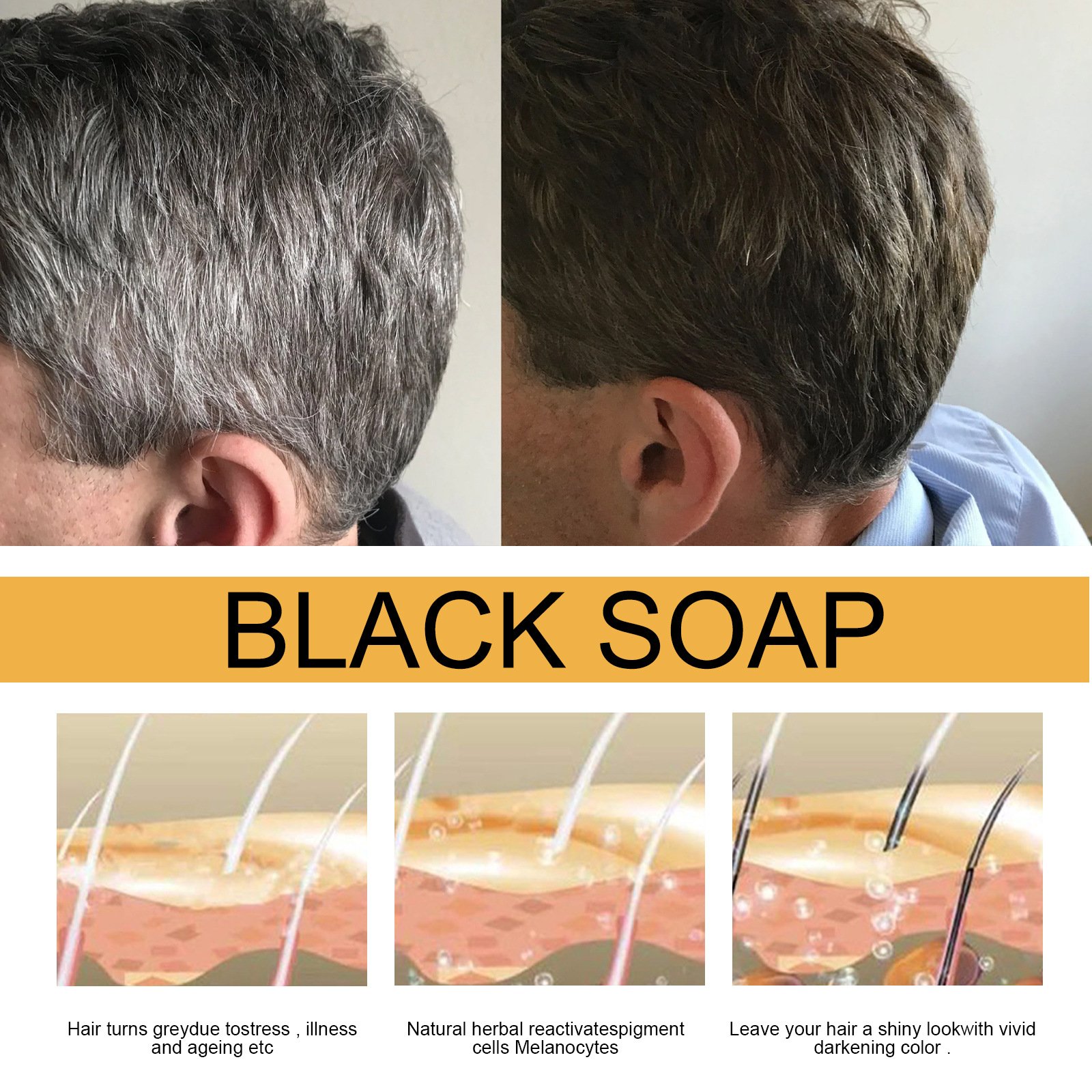 Wholesale Jaysuing Grey Coverage Bar Shampoo Soap Strengthen Blacken Dense Hair Soap Solid Shampoo