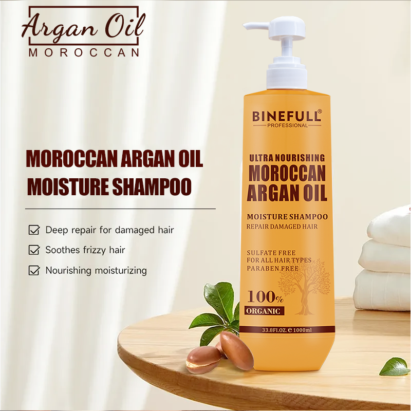 sulfate free repair damaged hair Nourishing Moroccan Argan Oil Moisture Shampoo