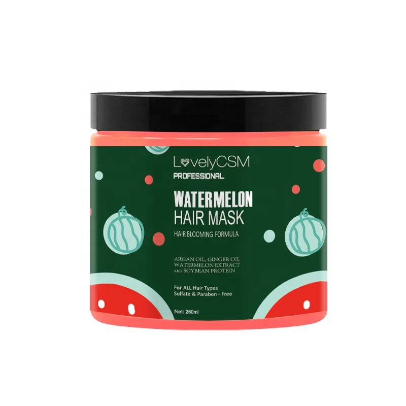 Wholesale Smoothing Anti-Frizz Watermelon Extract Shea Butter Natural Fruit Anti Iching Dandruff Spa Repair Nourishing Hair Mask