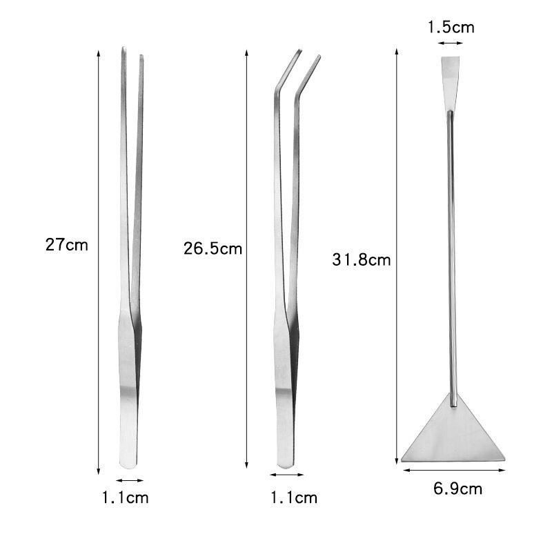 Aquarium Aquascape Tools Kit 4 In 1 Anti-rust Aquatic Plant Aquascaping Tool Stainless Steel Tweezers Scissors Spatula