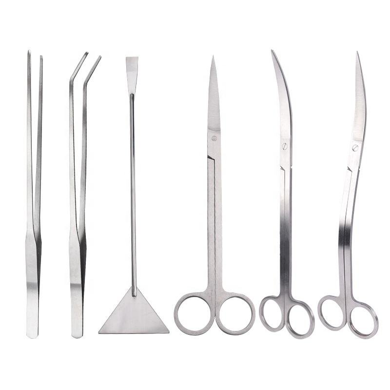 Aquarium Aquascape Tools Kit 4 In 1 Anti-rust Aquatic Plant Aquascaping Tool Stainless Steel Tweezers Scissors Spatula