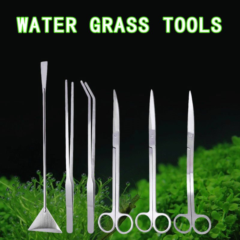 Aquarium Aquascape Tools Kit 4 In 1 Anti-rust Aquatic Plant Aquascaping Tool Stainless Steel Tweezers Scissors Spatula