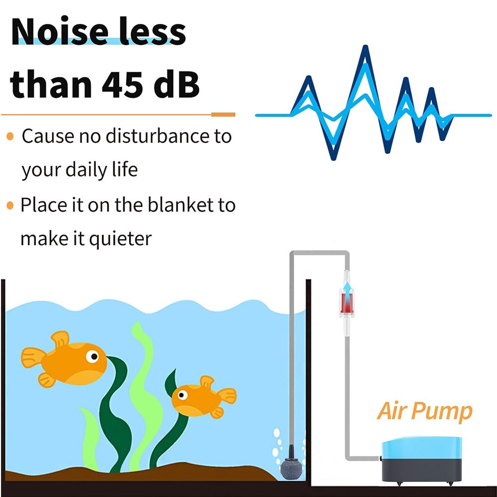 Silent air pump aquarium proofing pump aquarium arowana air pump Increase oxygen content for 1-20 Gallon Mini Aquarium Fish Tank