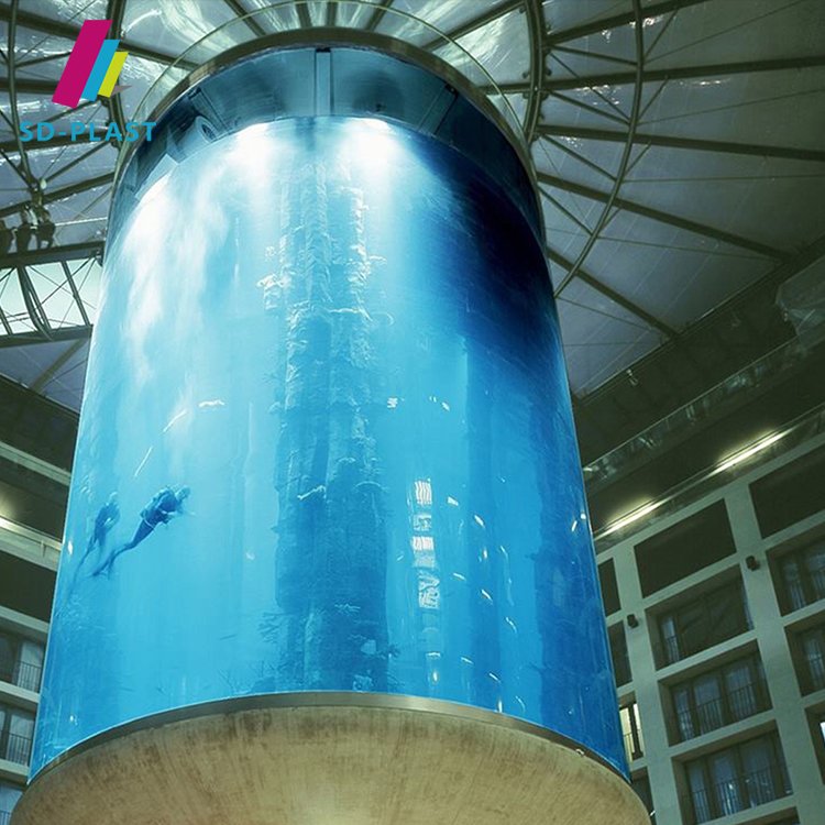 Cylindrical aquarium constructium decoration acrylic sheet for salt water aquarium