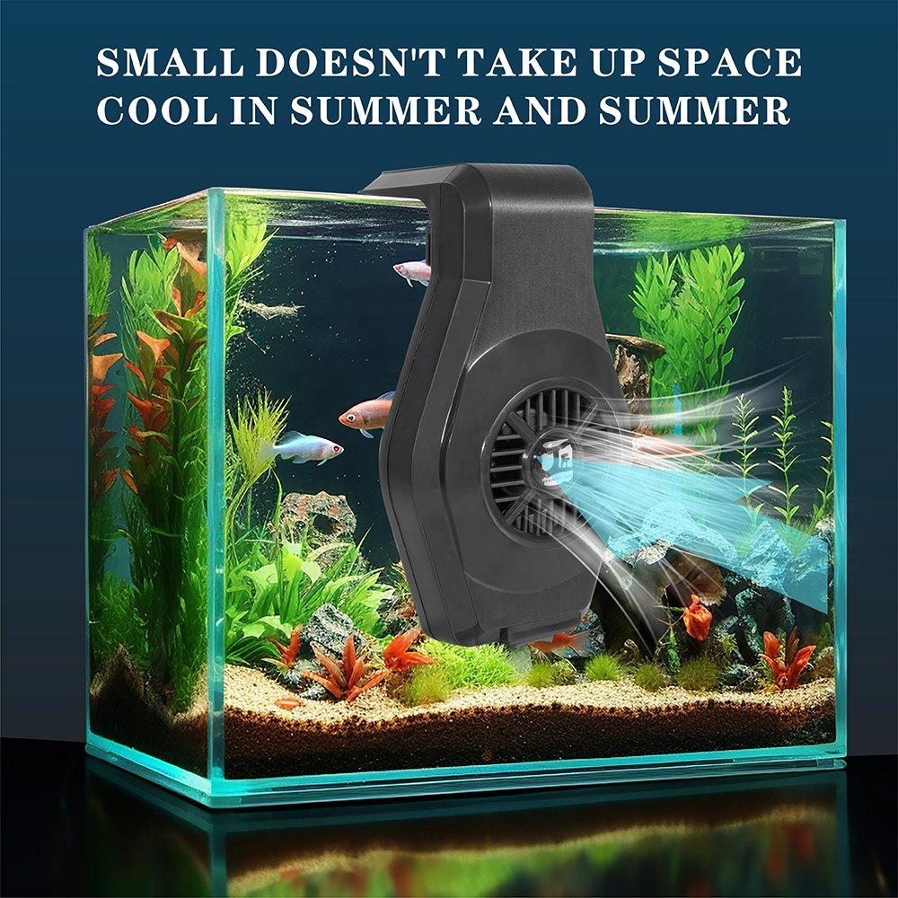 Aquarium Mini Water Cooler Fans Adjustable Speed Cooling Water Temperature Axial Flow Fans Fish Tank Aquarium Cooling Fan