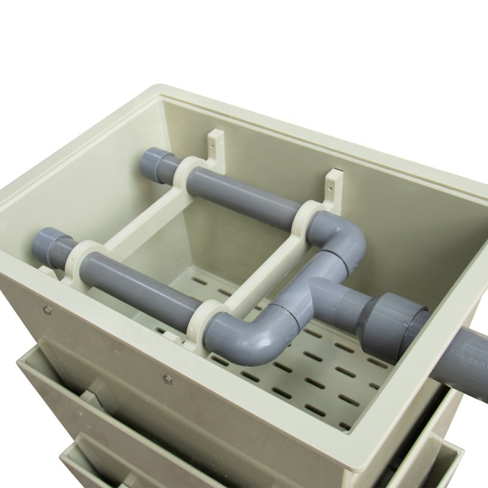 QihangRAS factory price koi fish pond filter 10m³/h aquarium filterkoi pond bakki shower trickle filter