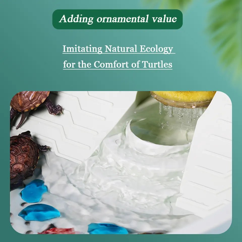 Multifunctional Eco Sea Turtle Habitat Reptile Aquarium Plastic Sea Turtle Aquarium with Water Filter