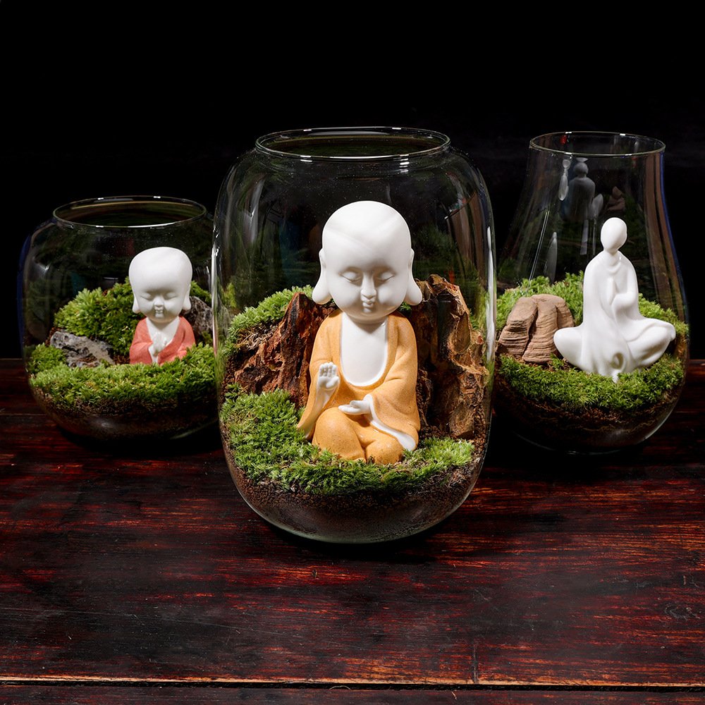 Micro Landscape Ecological Glass Moss Bottle Green Plant Hydroponics Tank Creative Desk Face Fish Tank Aquarium Accessory
