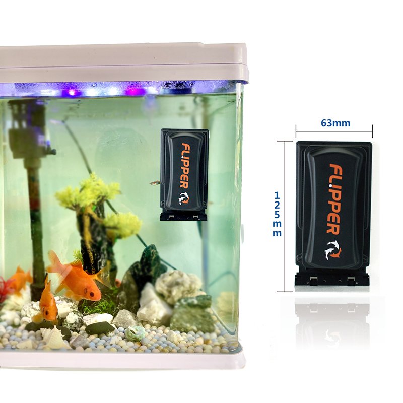 FLIPPER Aquariums Glass Brush Magnetic Cleaner Fish Tank Cleaning Tool Fish Tank Glass Cleaner Brush With Algae Scraper Tools