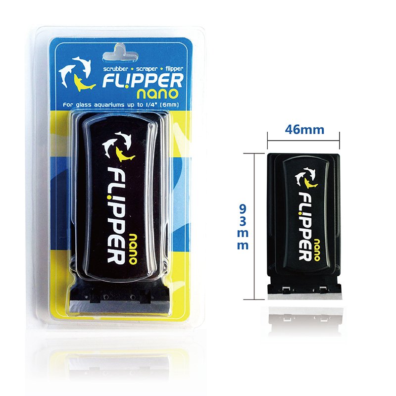 FLIPPER Aquariums Glass Brush Magnetic Cleaner Fish Tank Cleaning Tool Fish Tank Glass Cleaner Brush With Algae Scraper Tools