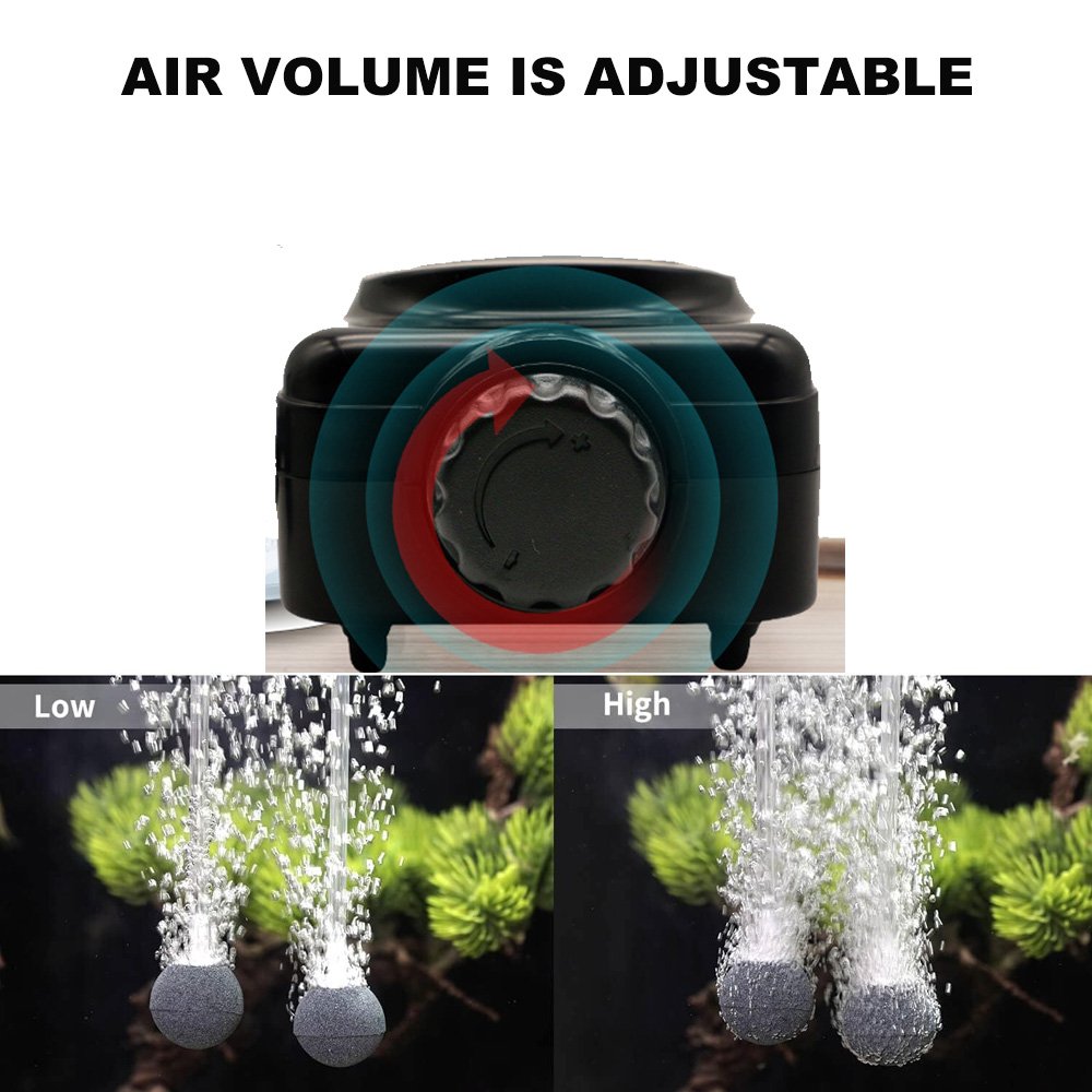 8W oxygen pump for for 5-200 Gallon fish tank Dual Outlet Fish Tank Aerator Silent Aquarium Air Pump for fish