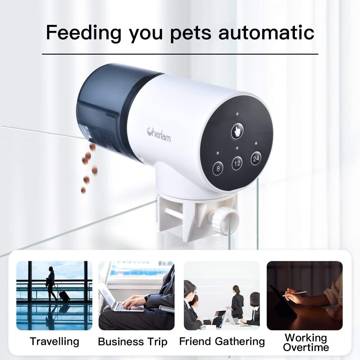 Automatic Fish Feeder Aquarium Tank Timer Feeder 12/24H Battery Operated Auto Fish Food Dispenser for Aquarium