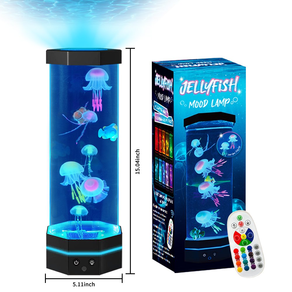 2024 New Design Big Size 15"Jellyfish Lamp, Stunning Design, Remote Control RGB Colour Changing Jellyfish Tank For Home Decor