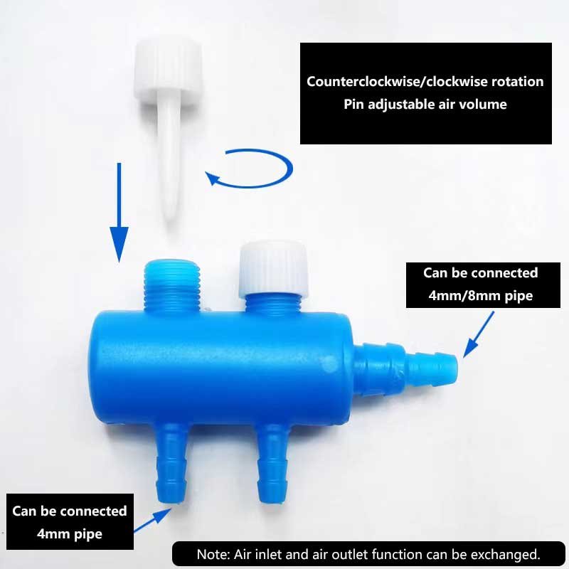Plastic oxygen pump air regulating valve fish tank aquarium air distributor shunt air exhaust valve manufacturer