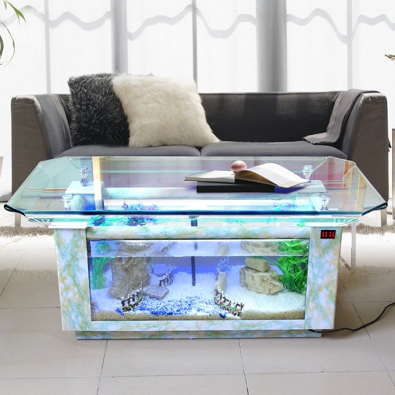 Turtle goldfish bowl tea table fish bowl aquarium bottom filtration 1.2m 1m 1.5m custom Factory price customized spot