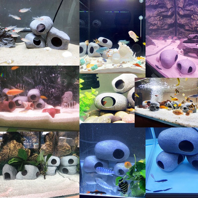 Aquarium Cave Decorations Ornament Fish Tank Accessories Small Fish Tank Hideaway Decor Fish Rock House Factory Wholesale