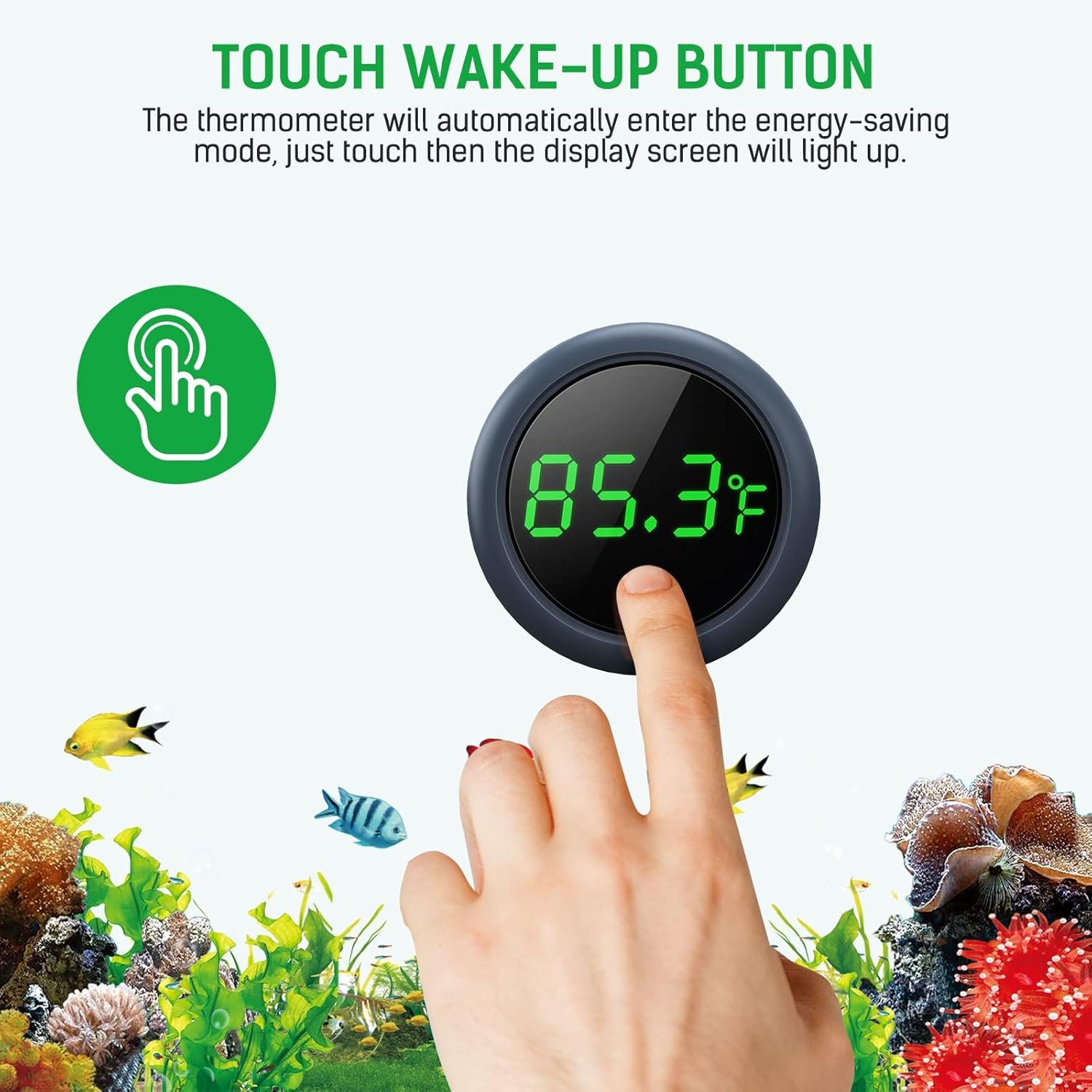 Fish Tank Digital Thermometer Accurate LED Aquarium accessories Temperature Measurement for Fish, Axolotl, Turtle or Aquatic