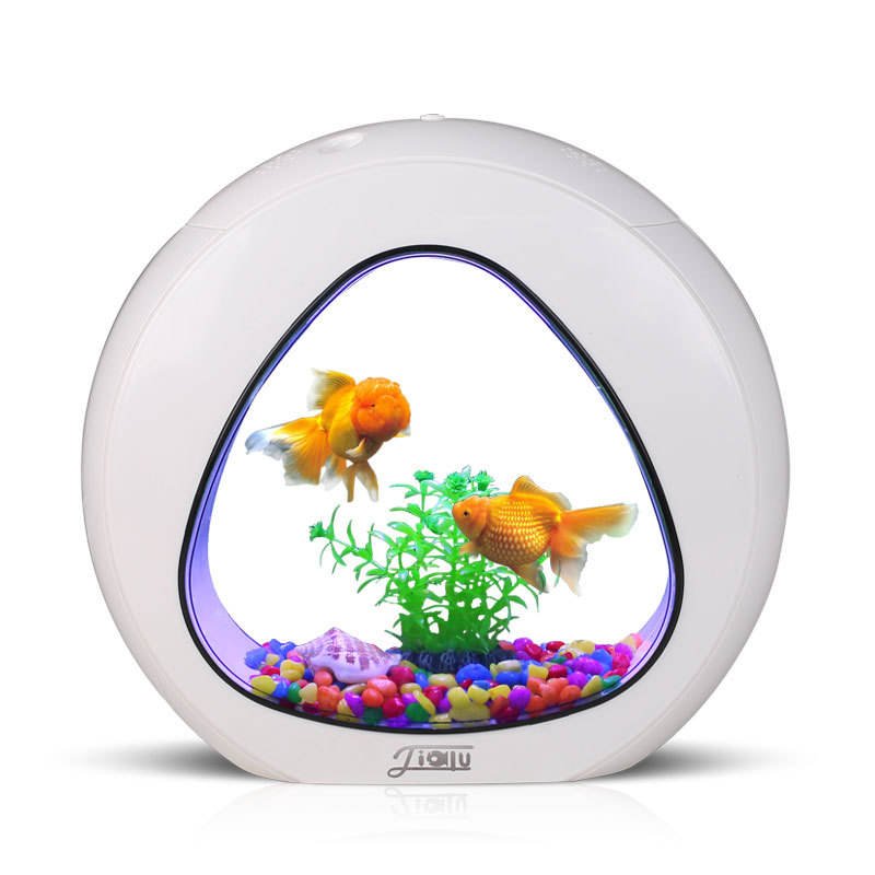 Sunsun Mini Desktop Fish Tank Aquarium Creative Goldfish nano Tank LED Lighting with Filtering System YA-YB