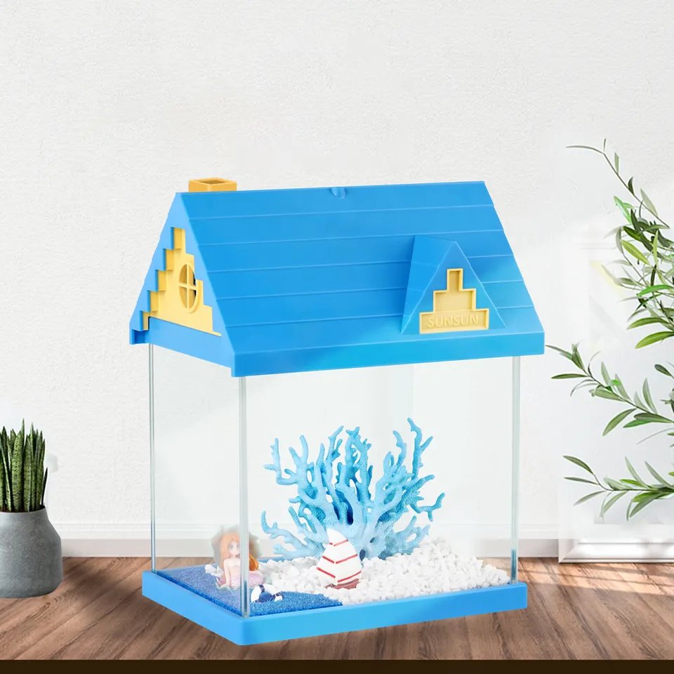 Small Ultra White Glass High Function Fish Tank Small Desktop Aquarium