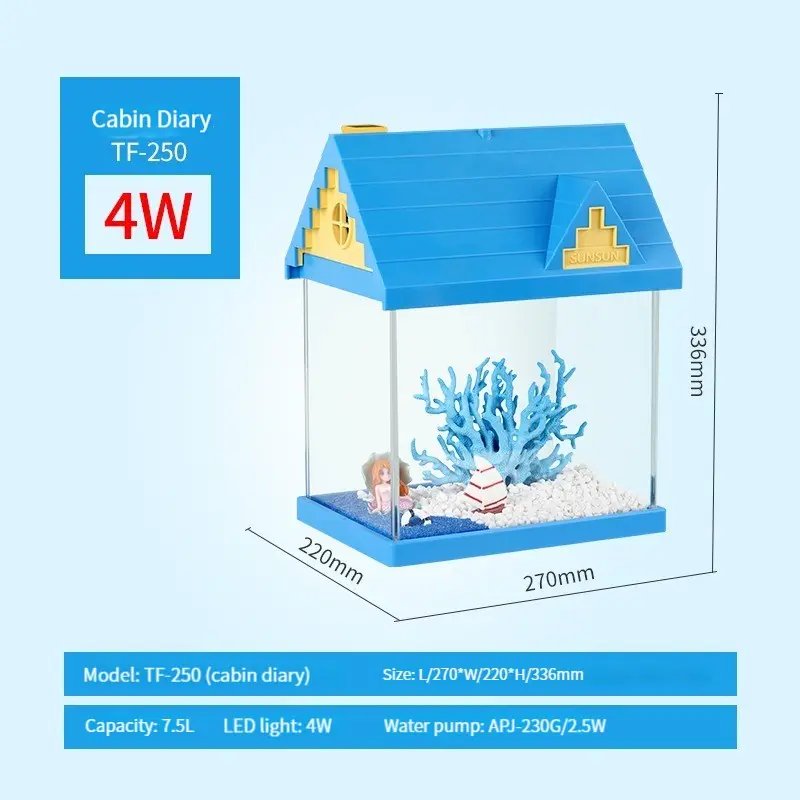 Small Ultra White Glass High Function Fish Tank Small Desktop Aquarium