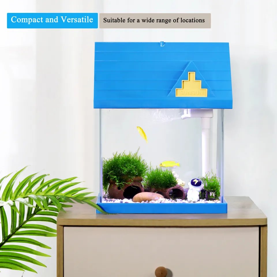 Small Ultra White Glass High Function Fish Tank Small Desktop Aquarium