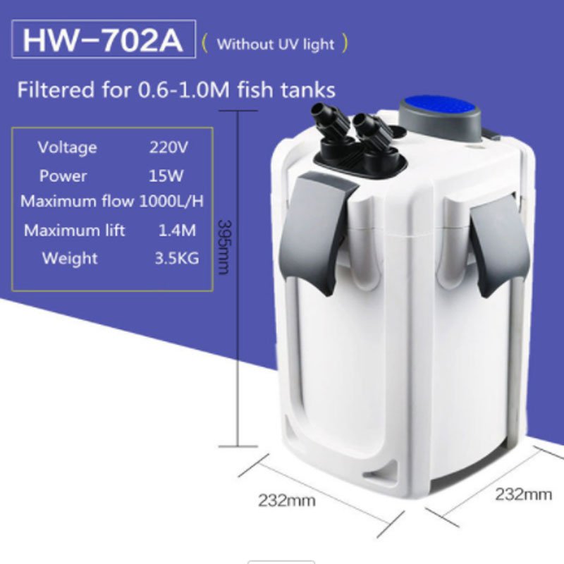 15W 1000L/h SUNSUN HW-702A HW-702B HW702A HW702B 3-Stage External Aquarium Canister Filter Fish Tank Outside Filter 265GPH