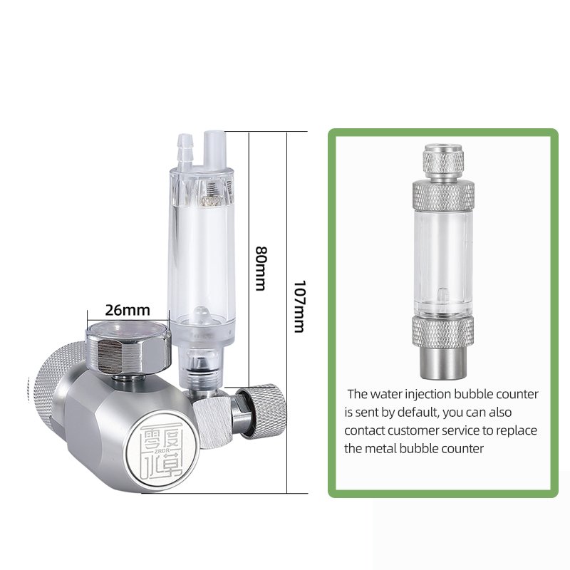 ZRDR Double table Aquarium Co2 Regulator Valve Magnetic Solenoid Check Aquarium Bubble Counter For Aquatic plant