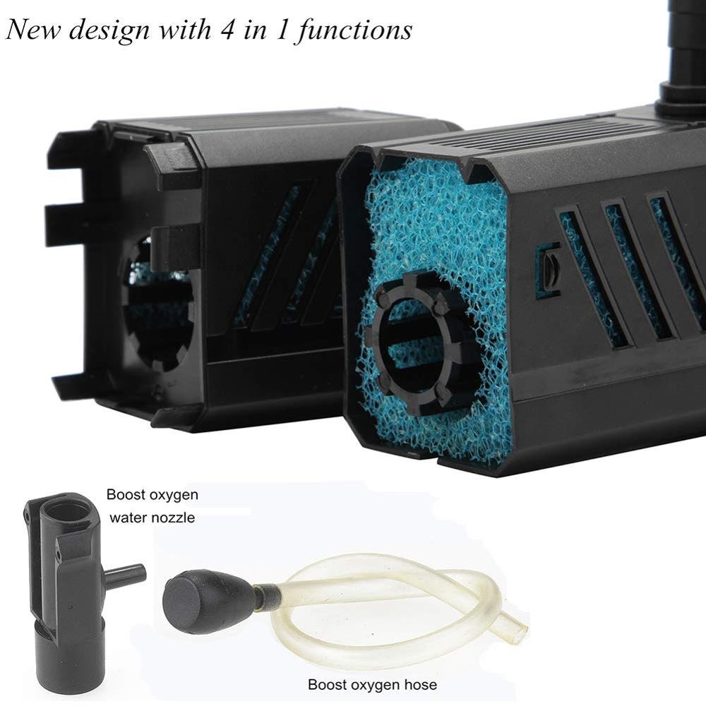 Aquarium Filter Water Pump Fish Tank Water Circulation System Oxygen Charging WaveMaker Water Filtering(15W 1500L/H)
