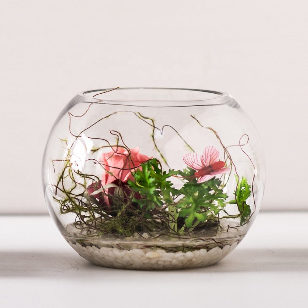 factory stock 10cm diameter cheap round ball clear glass fishbowl/ fish tank /aquariums/