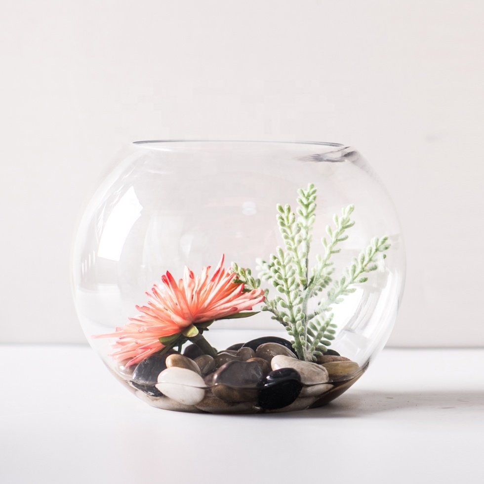 factory stock 10cm diameter cheap round ball clear glass fishbowl/ fish tank /aquariums/