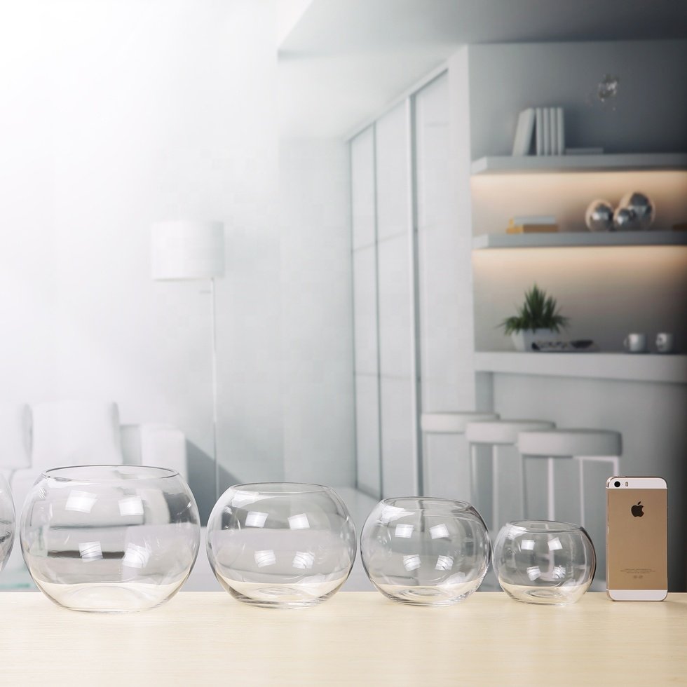 factory stock 10cm diameter cheap round ball clear glass fishbowl/ fish tank /aquariums/