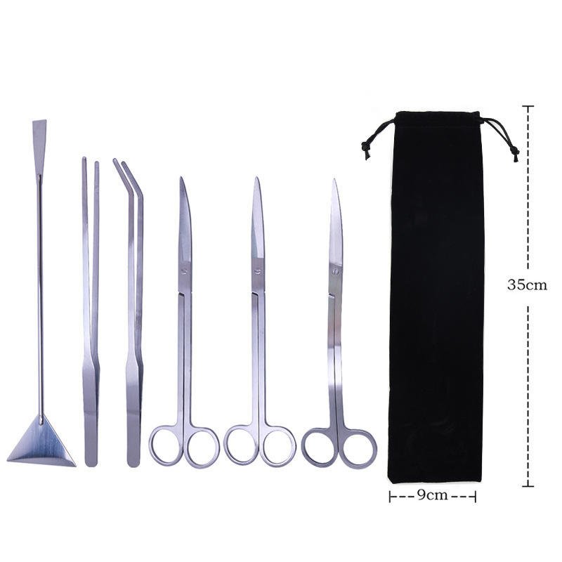Aquarium Scissors Tweezers Set Stainless Steel High Quality Water Plant Scissors Fish Tank Cleaning Tool