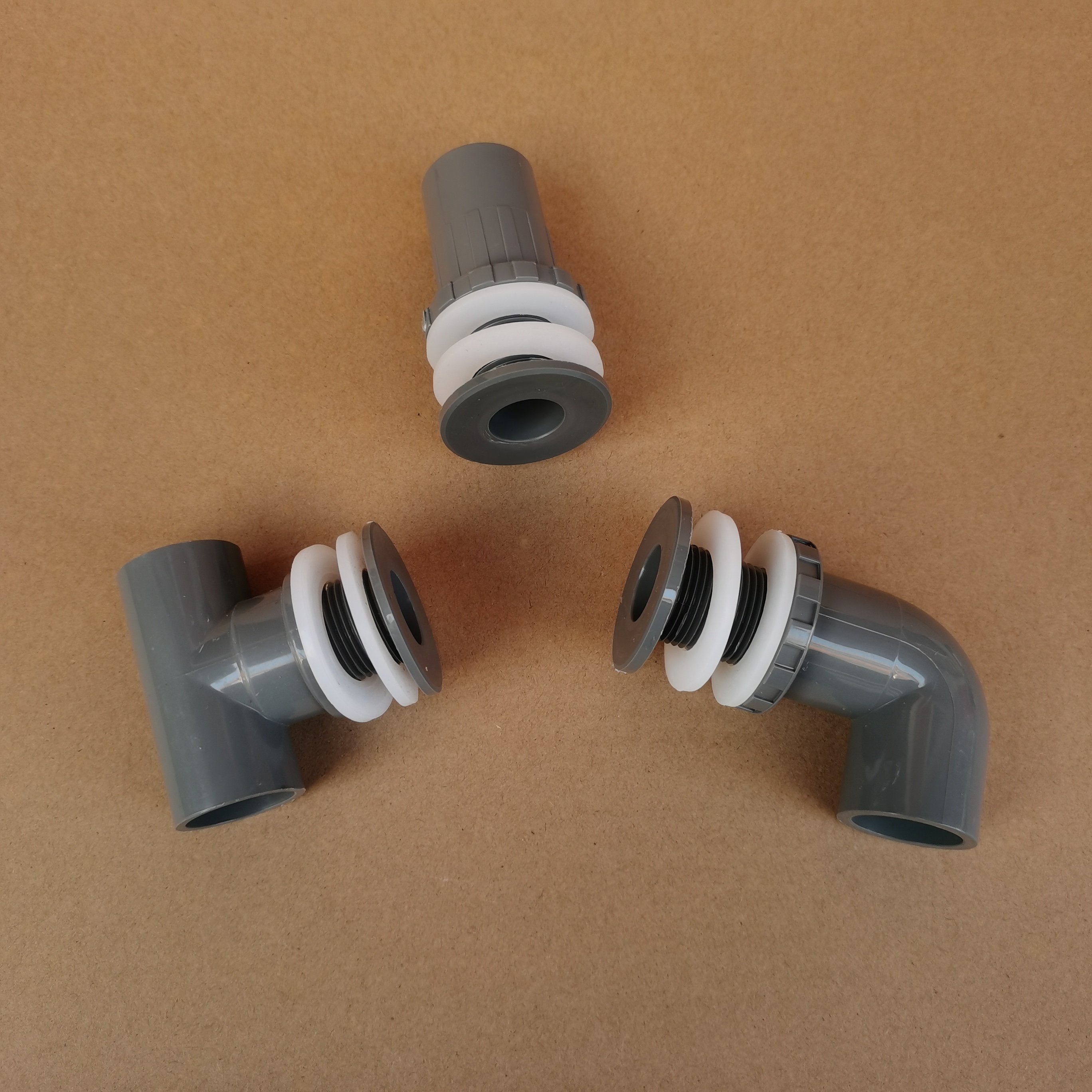 Aquarium connector pvc bulkhead fitting pipe connector for aquariums fish pond pool irrigation