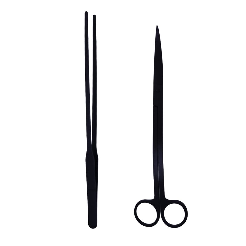 Custom Professional Aquascape Tools Kit Curved Blade Scissors Aquarium, OEM Aquarium Plant Trimming Tools