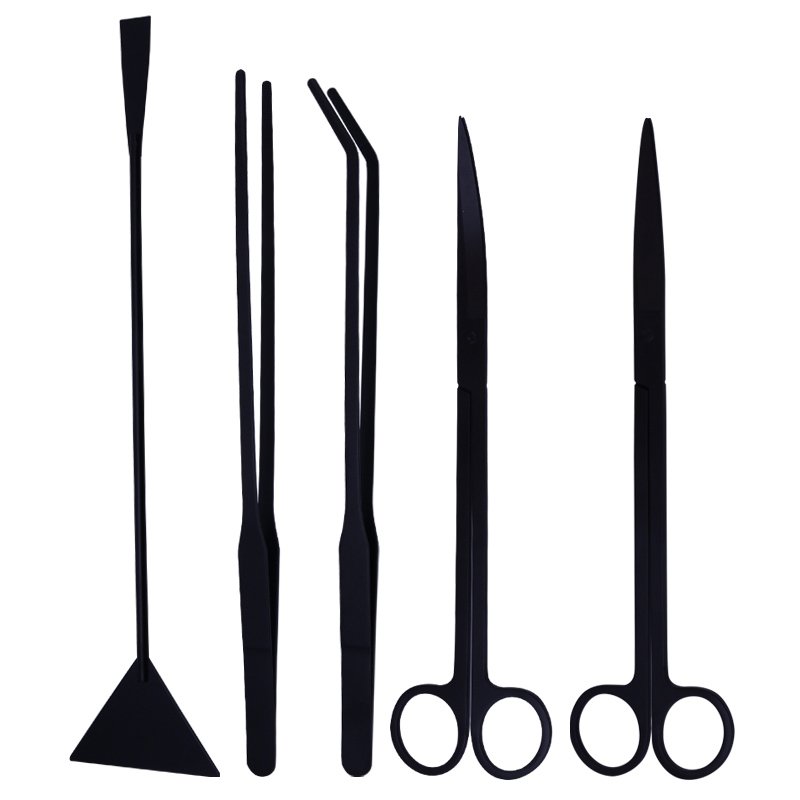 Custom Professional Aquascape Tools Kit Curved Blade Scissors Aquarium, OEM Aquarium Plant Trimming Tools