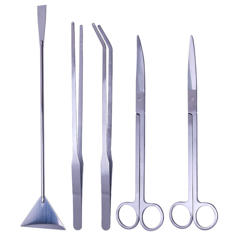 Custom Professional Aquascape Tools Kit Curved Blade Scissors Aquarium, OEM Aquarium Plant Trimming Tools