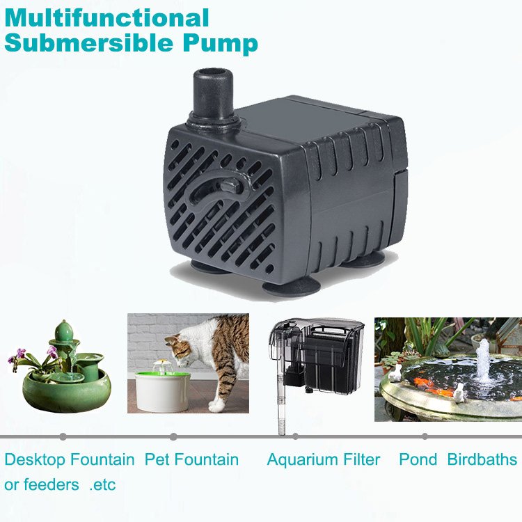 JR-150 3.2W Low Noise Mini 120V 220-240V DC Brushless Household Submersible Cooler Water Pump for Air Conditioner, Aquarium