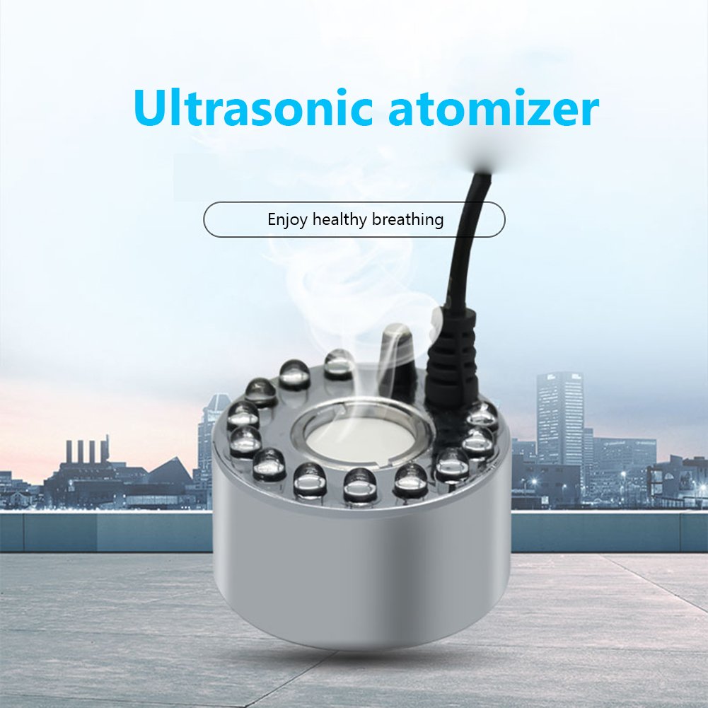 Ultrasonic Mist Maker Fogger Water Fountain Pond Aquarium Atomizer Nebulizer Head Air Humidifier Colorful Lamp Accessories