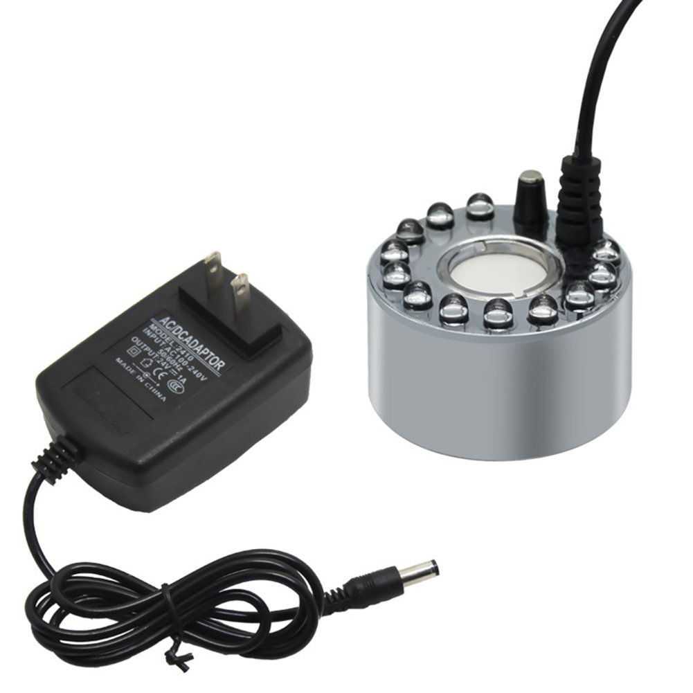 Ultrasonic Mist Maker Fogger Water Fountain Pond Aquarium Atomizer Nebulizer Head Air Humidifier Colorful Lamp Accessories