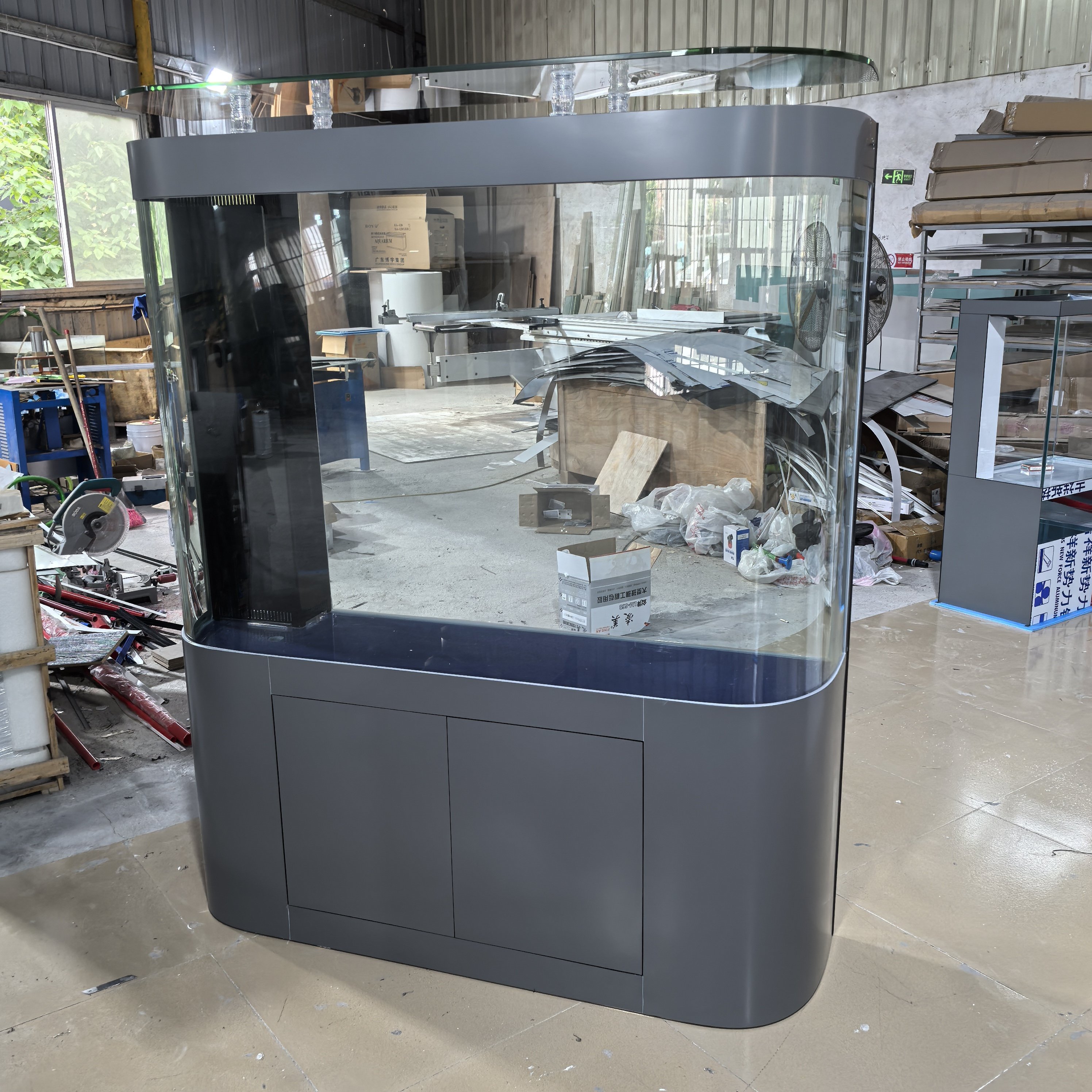 Large fish tank glass aquarium living room dragon fish tank 1.2m 1.5m 1m 3M aluminum alloy bottom cabinet bottom filter