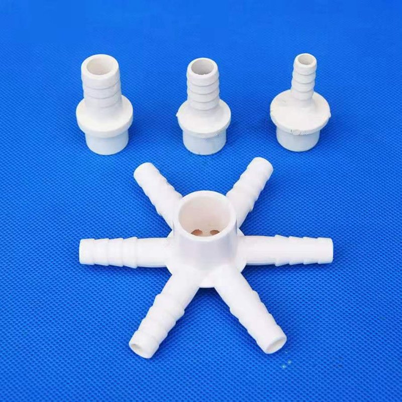 PVC Six-Way Pagoda Joint Aeration Tube Connectors Pipe Diverter Joints Aquarium Fish Lake Fish Pond Increase Oxygen