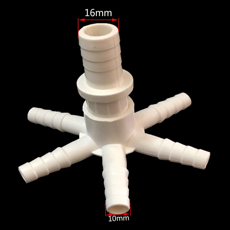 PVC Six-Way Pagoda Joint Aeration Tube Connectors Pipe Diverter Joints Aquarium Fish Lake Fish Pond Increase Oxygen