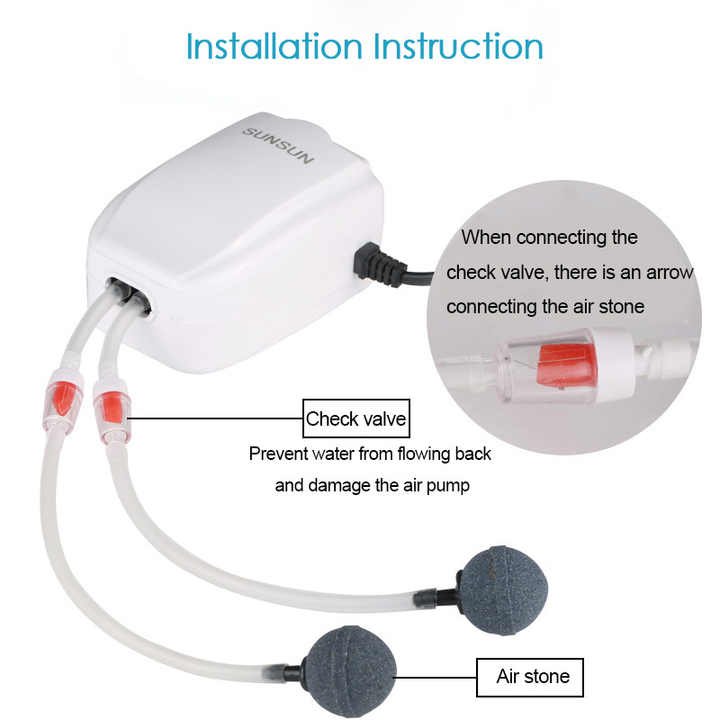 Sunsun YT-301 YT-302 YT-301C YT-302C YT-304 YT-502 Air pump fish tank oxygen pump quiet small aquarium